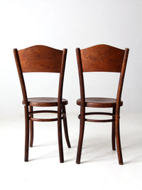 antique Fischel bentwood chairs pair