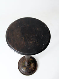 antique plant stand pedestal table with painted Asian scene