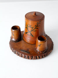 vintage 1930s pipe tobacco humidor and match holder