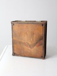 vintage wooden double lid box