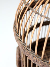 vintage wicker bird cage with stand