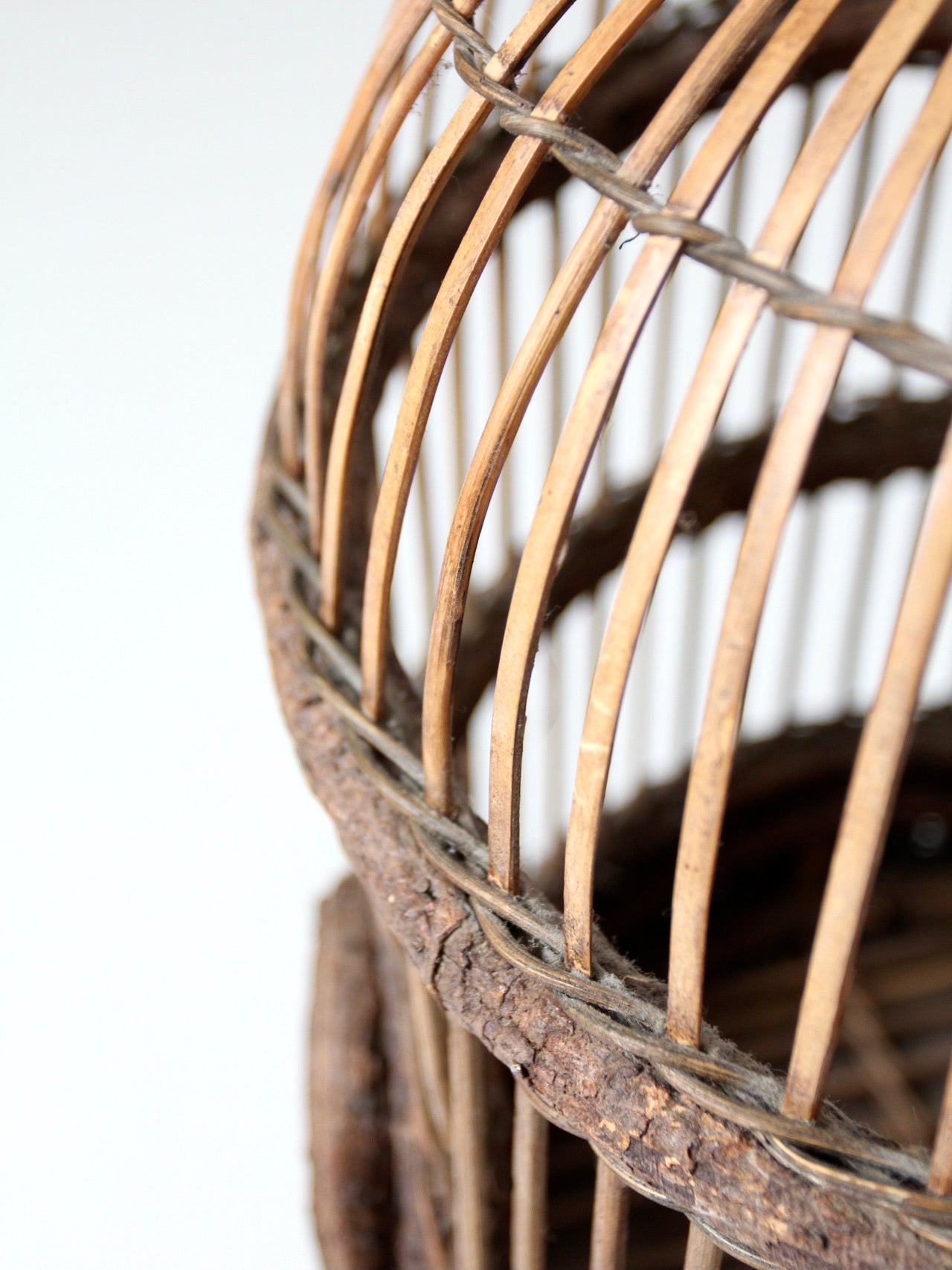 vintage wicker bird cage with stand