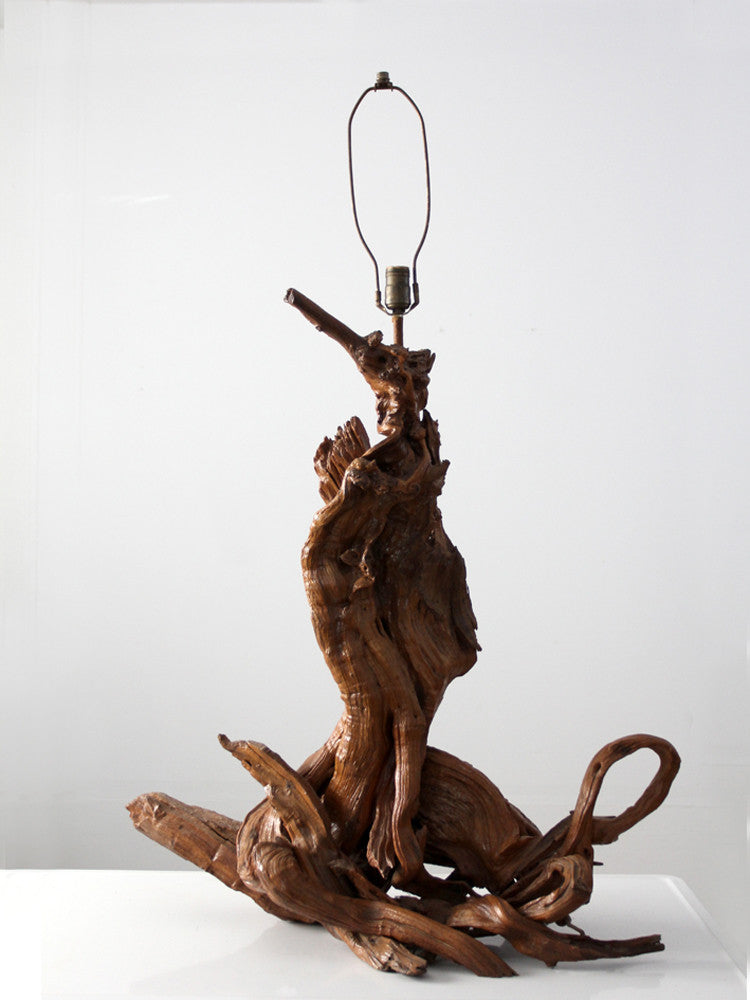 mid century driftwood lamp