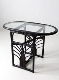 mid-century black rattan dining set