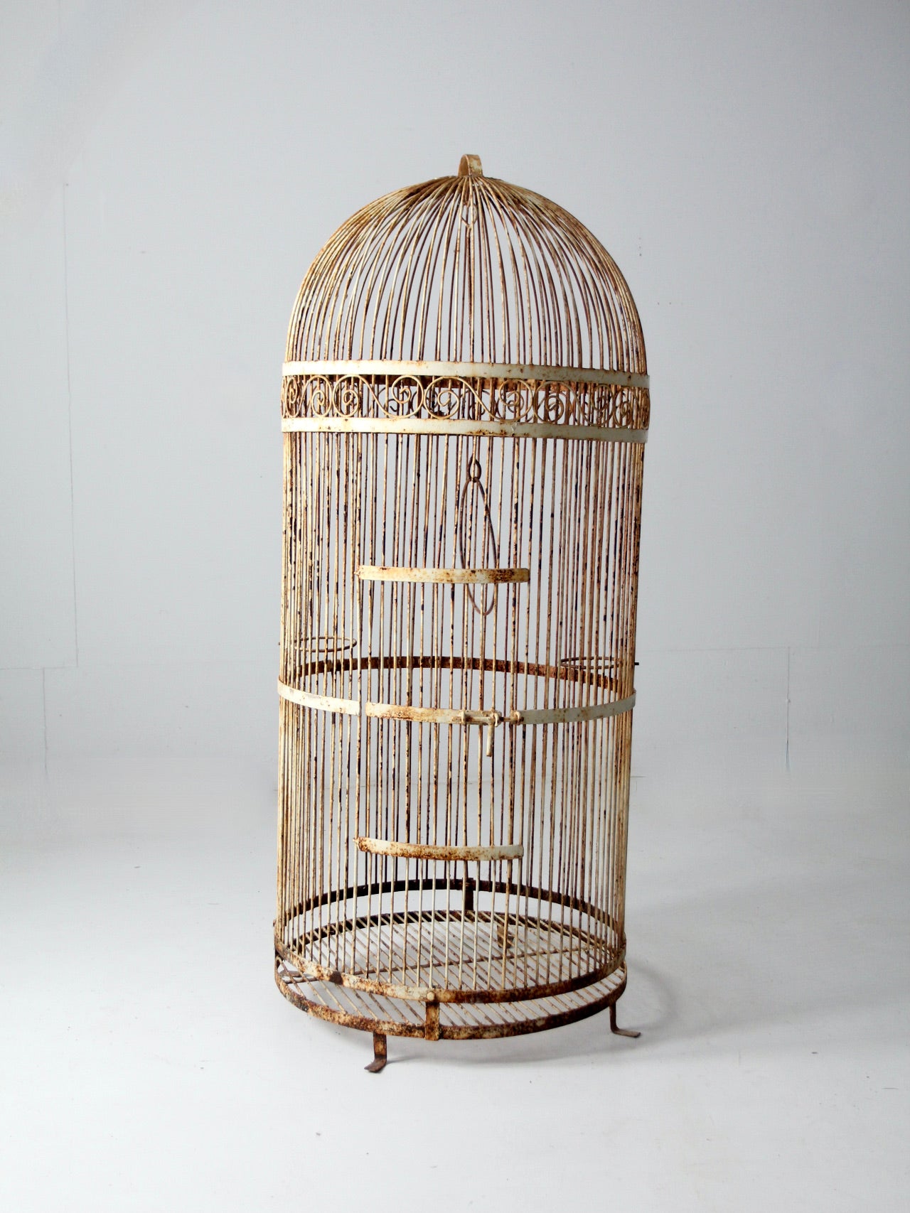 antique large iron bird cage