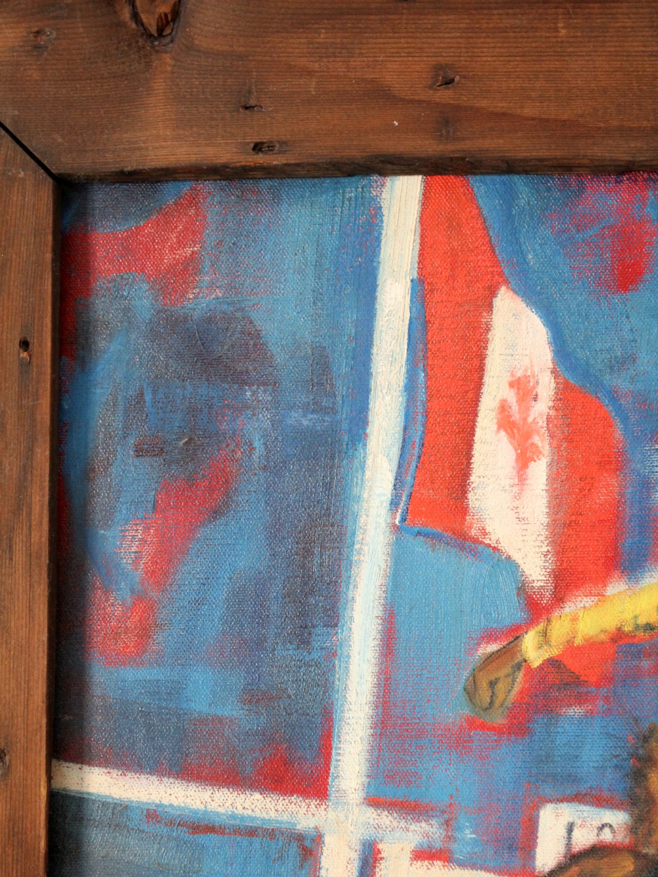 vintage oil painting of rodeo scene