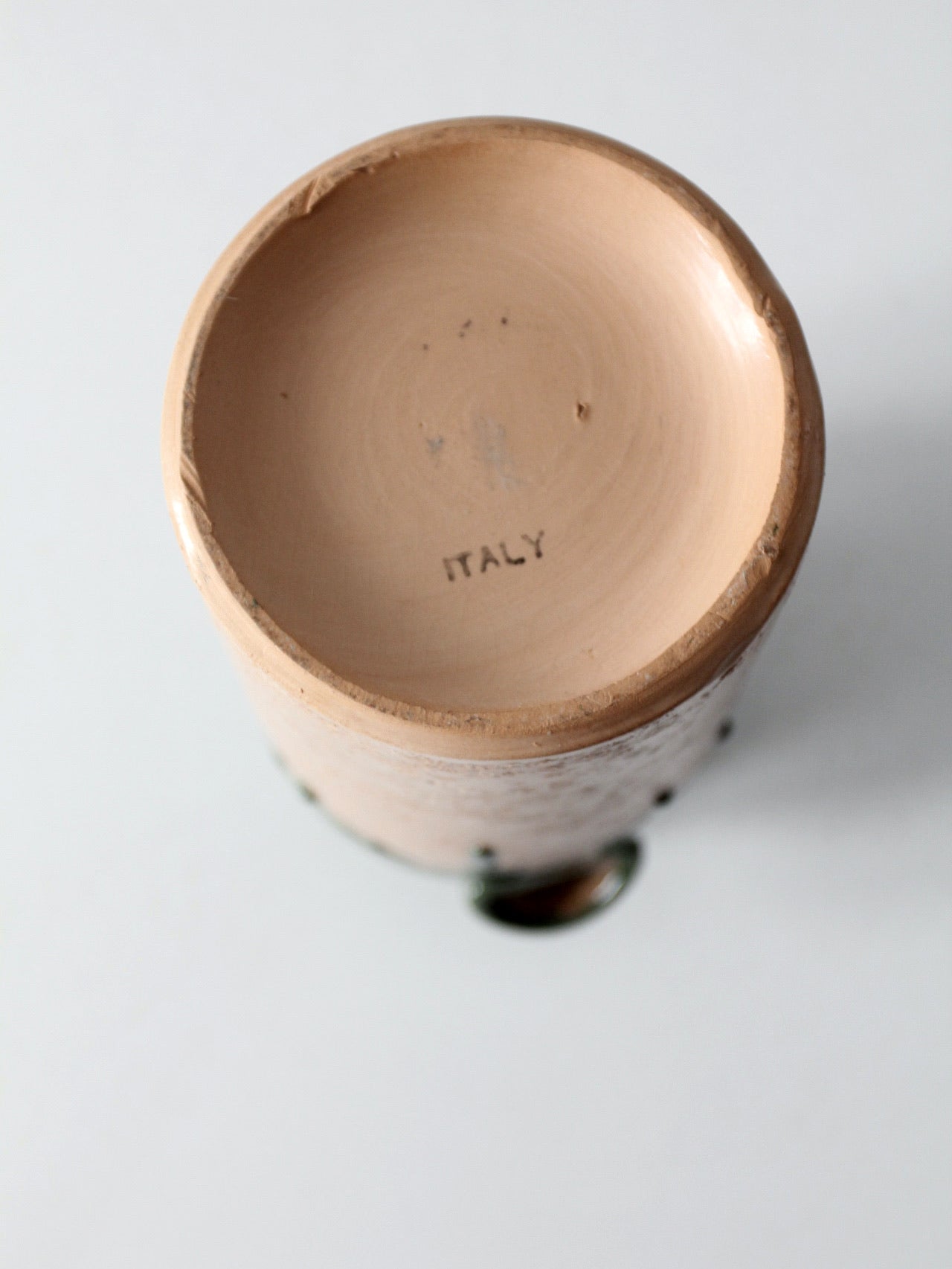 vintage Italian terra cotta drip glaze vase