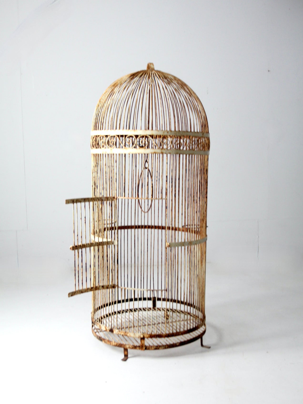 antique large iron bird cage