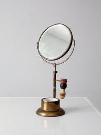 antique brass shaving mirror set