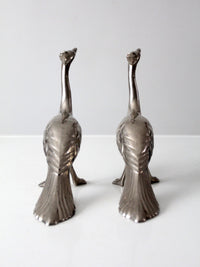 mid-century peacock figurines pair