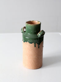 vintage Italian terra cotta drip glaze vase