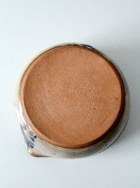 vintage heart shaped studio pottery bowl