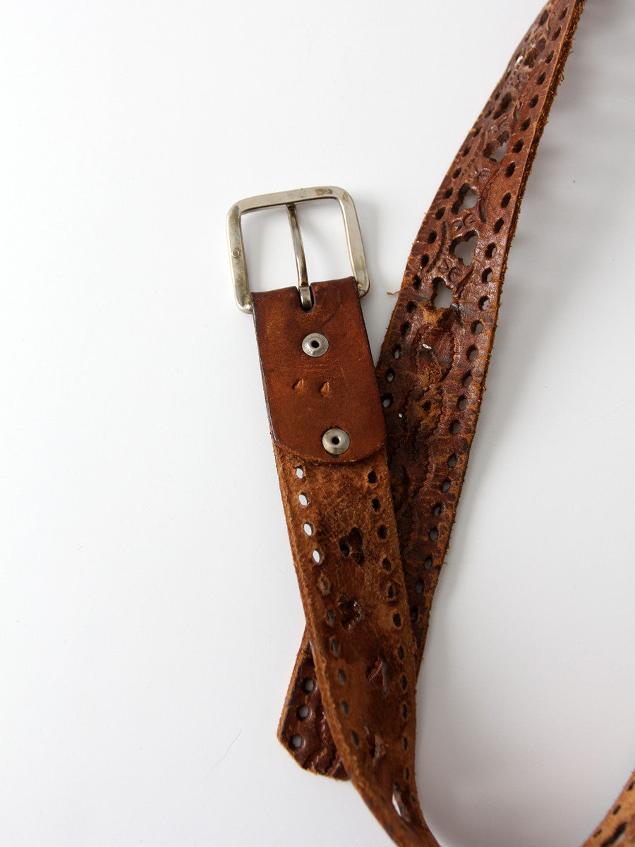 vintage 70s leather belt