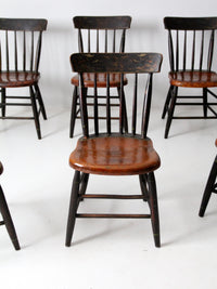 antique plank seat chairs,  set of 7