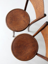 antique Fischel bentwood chairs pair