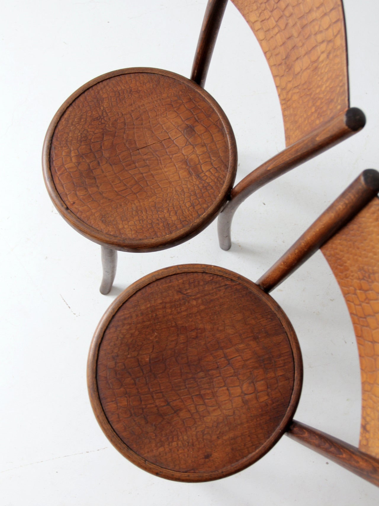 antique Fischel bentwood chairs pair