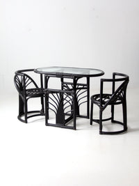 mid-century black rattan dining set