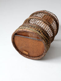 vintage wicker bird cage with stand