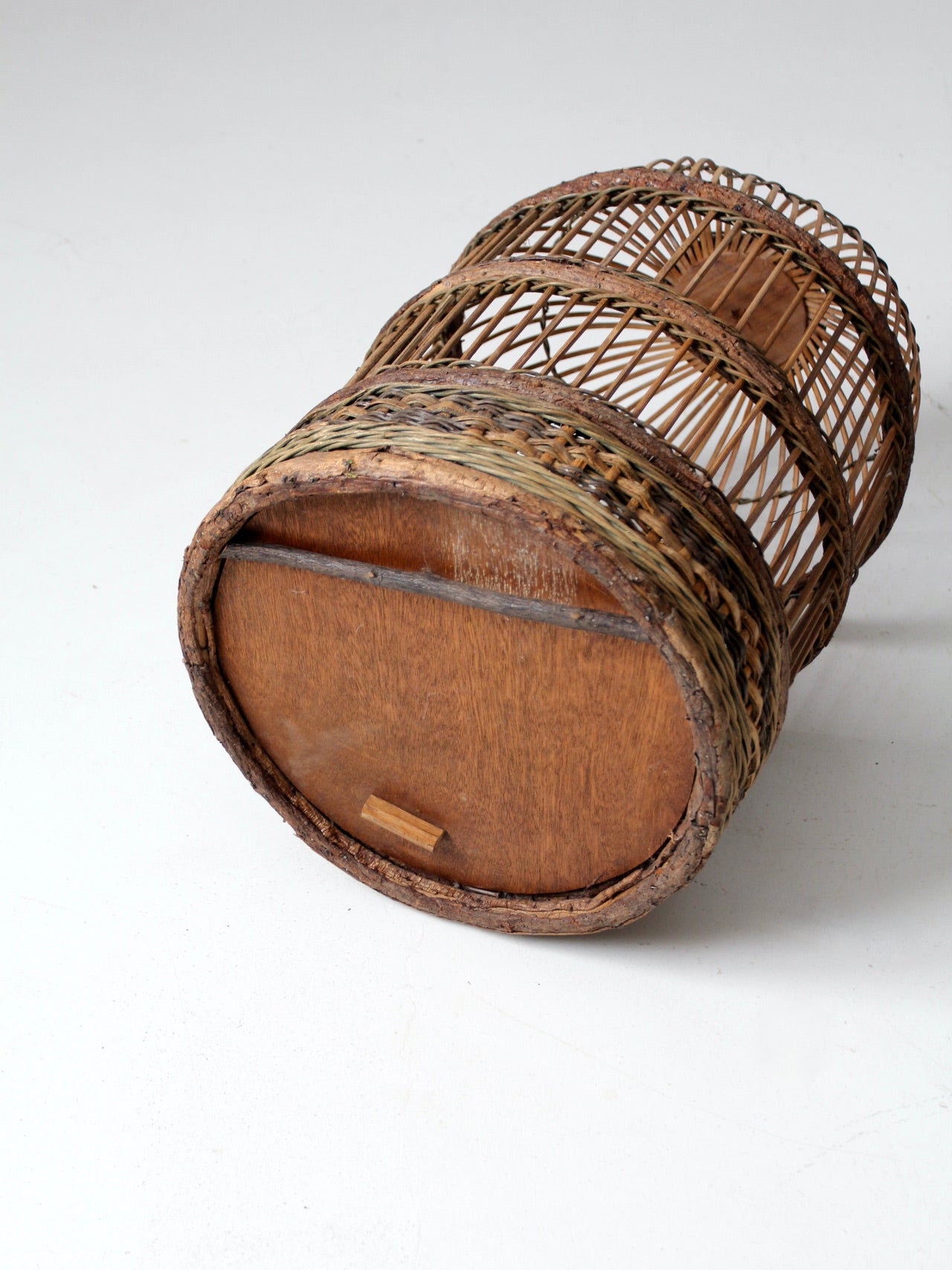 vintage wicker bird cage with stand