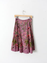 vintage floral print sequin skirt