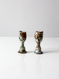 vintage studio pottery candle holders