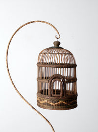 vintage wicker bird cage with stand