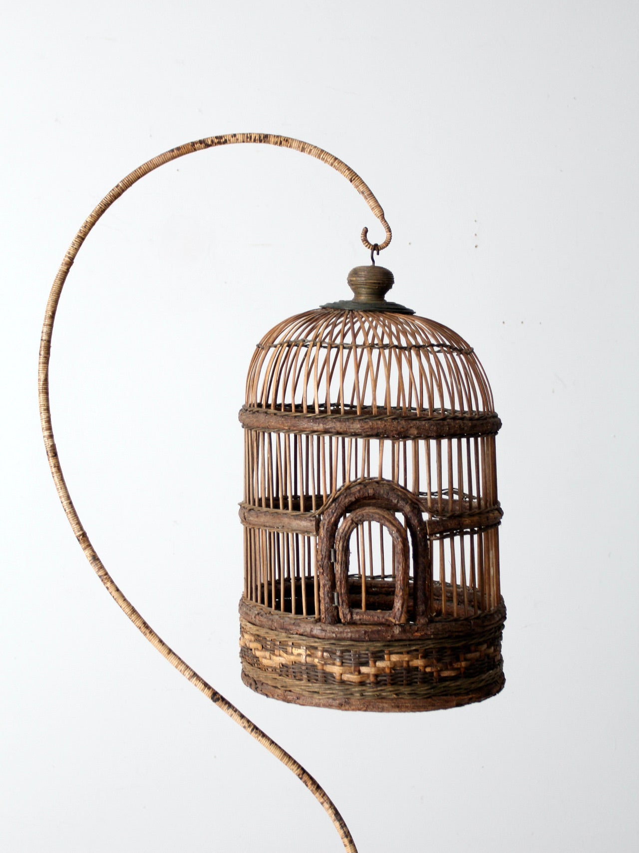 vintage wicker bird cage with stand