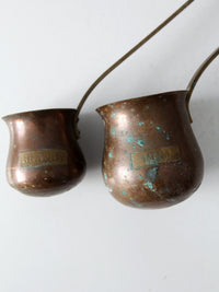 antique copper liquor ladles