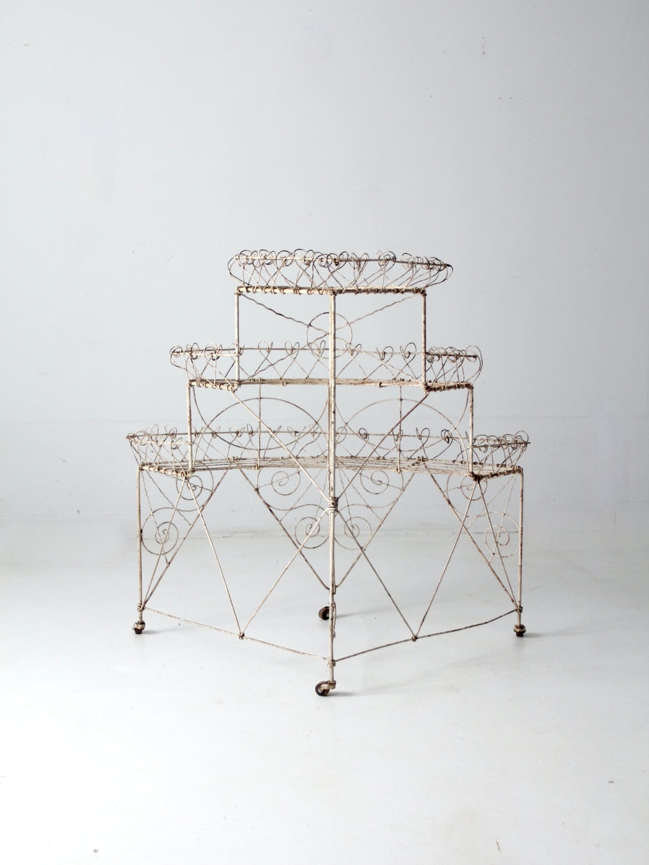 Victorian wire plant stand