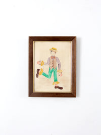 vintage framed clown art