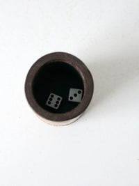 vintage leather dice cup set