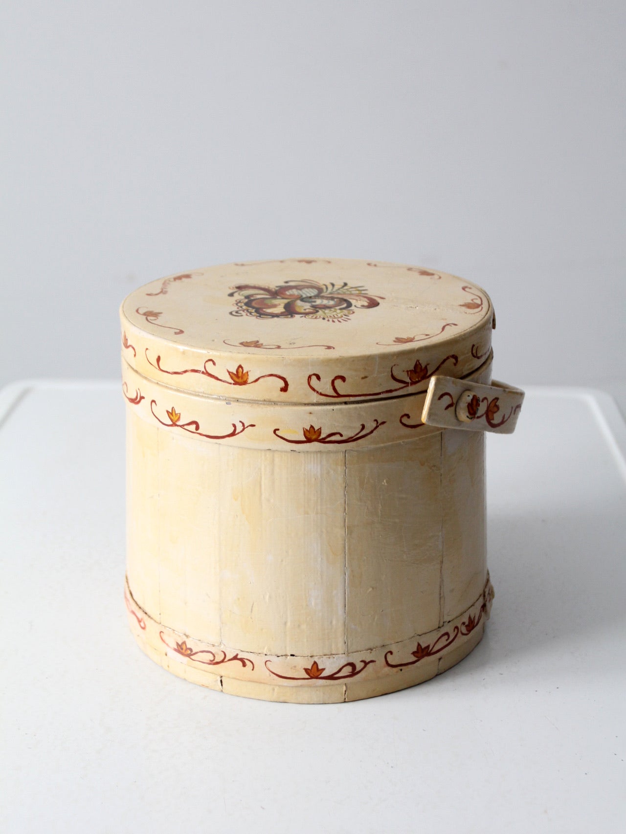 vintage painted sugar bucket