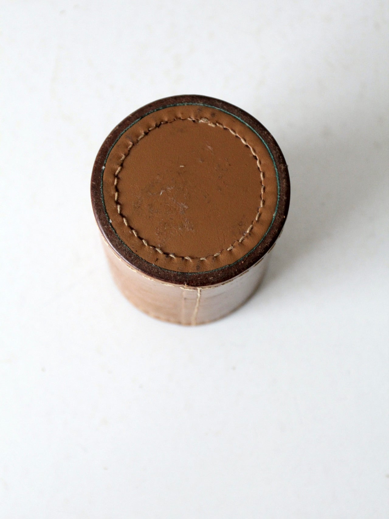 vintage leather dice cup set