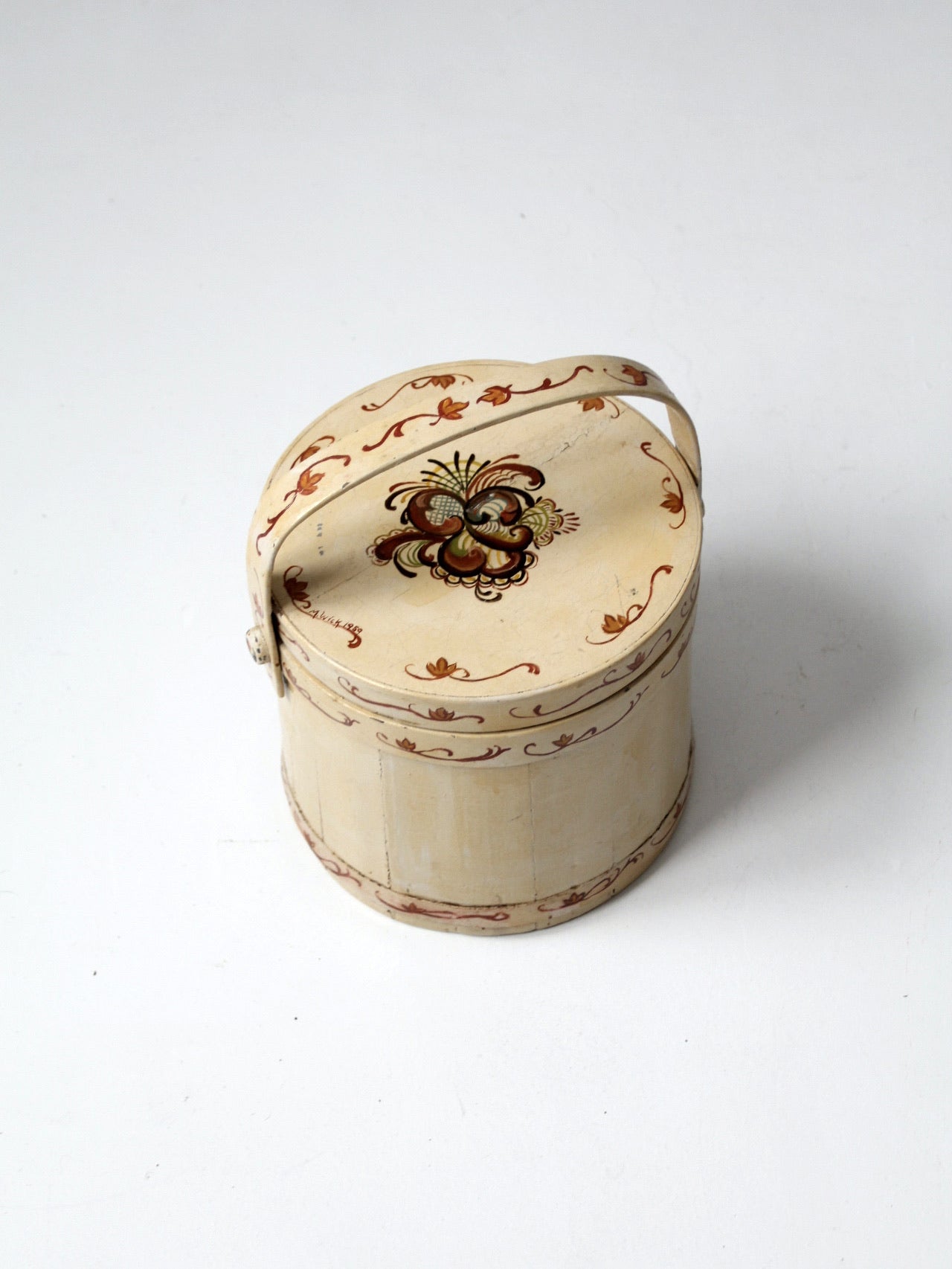 vintage painted sugar bucket