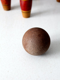 antique wooden skittles set