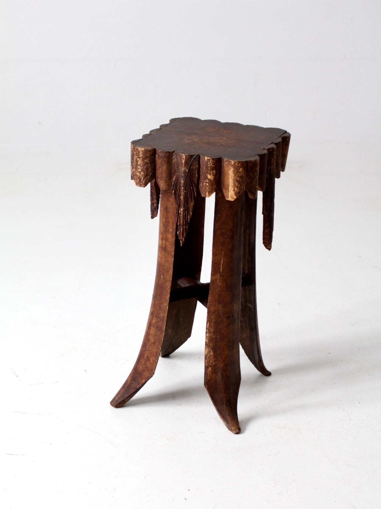 antique folk art palm frond table