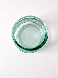 vintage blue glass ribbed bowl