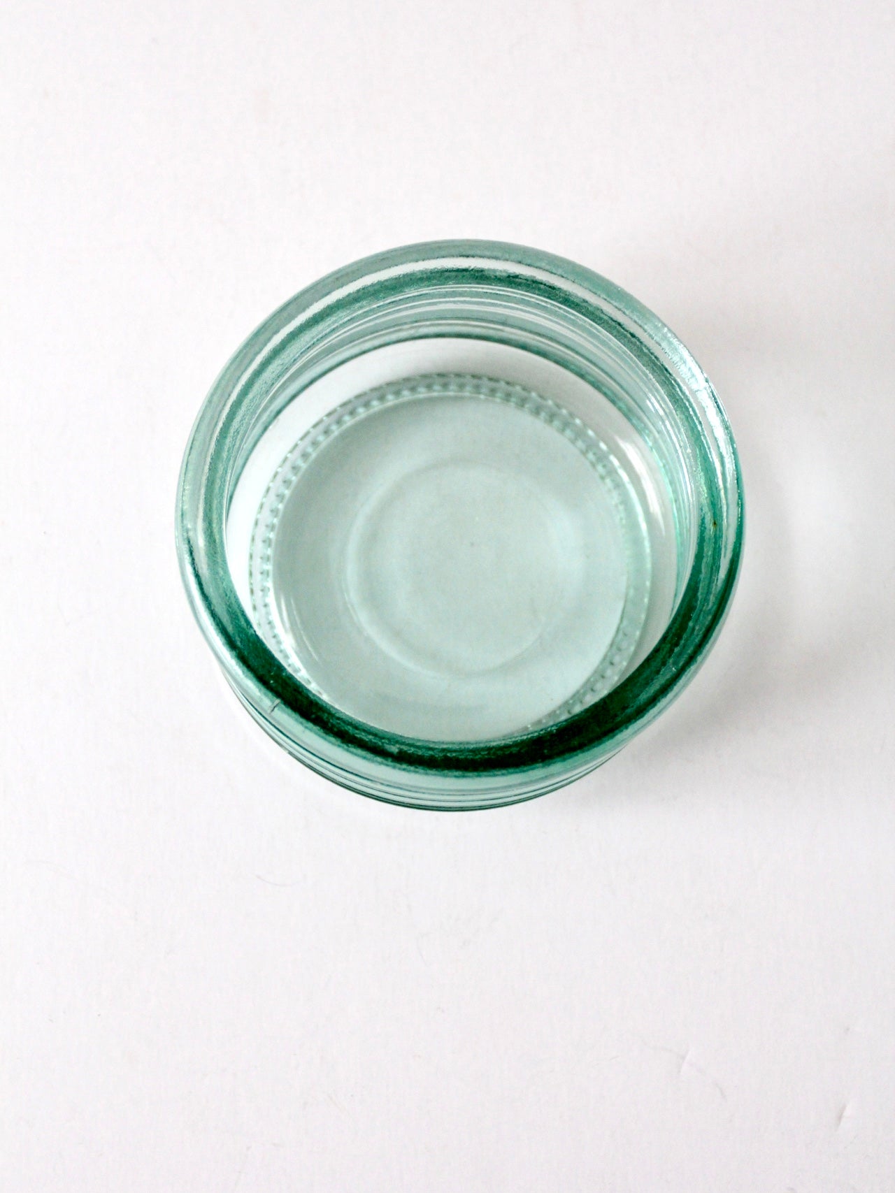 vintage blue glass ribbed bowl