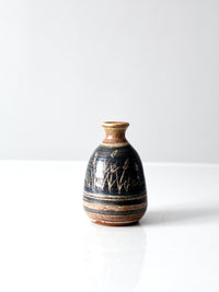 vintage studio pottery bottleneck vase