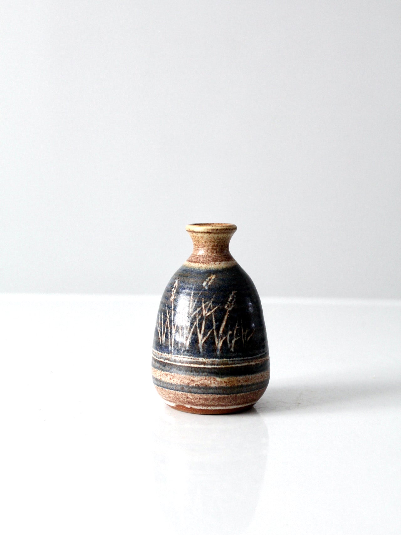 vintage studio pottery bottleneck vase