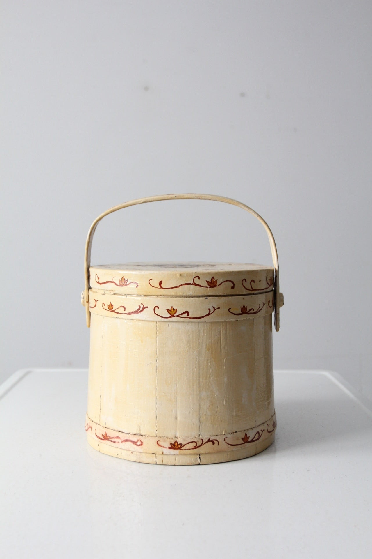 vintage painted sugar bucket