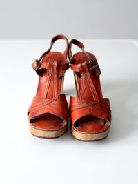 vintage 70s platform leather heels