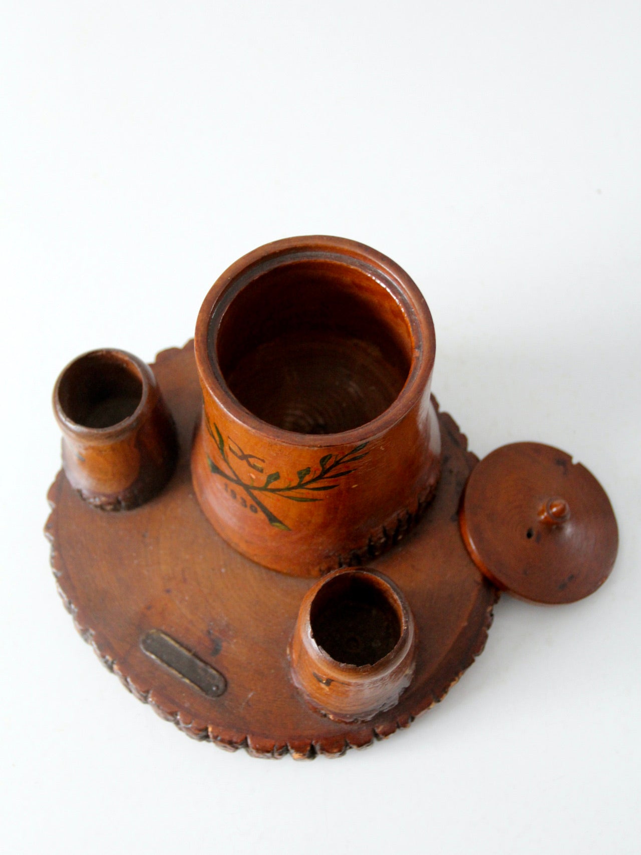 vintage 1930s pipe tobacco humidor and match holder