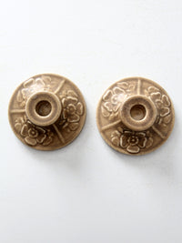 antique Rookwood Pottery candlestick holders pair