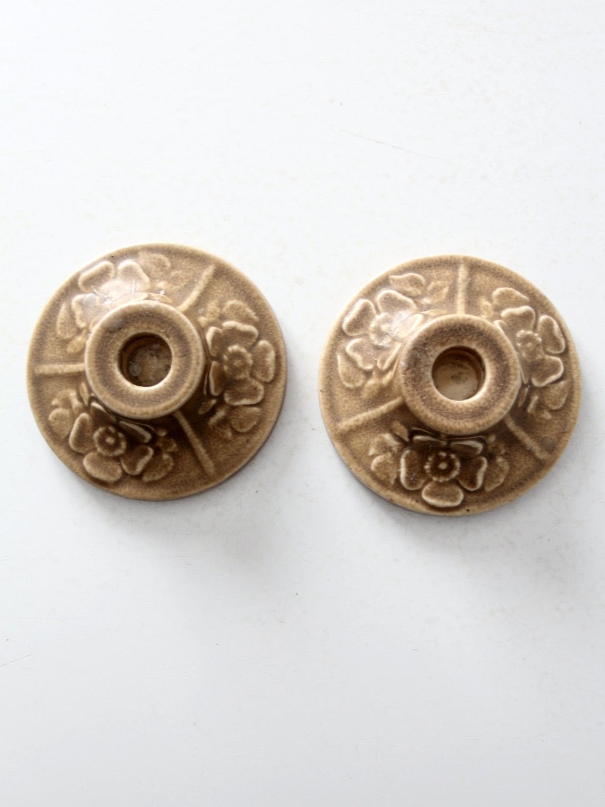 antique Rookwood Pottery candlestick holders pair