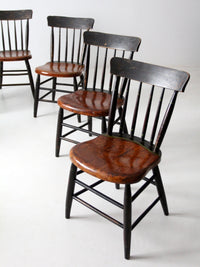 antique plank seat chairs,  set of 7