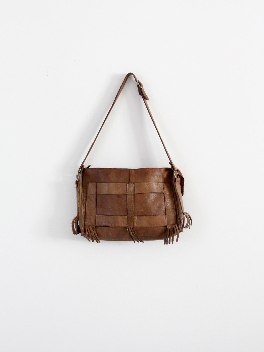 PRISCILLA : Vintage 70s Tan Patchwork Leather Handbag — Strange Ray Vintage