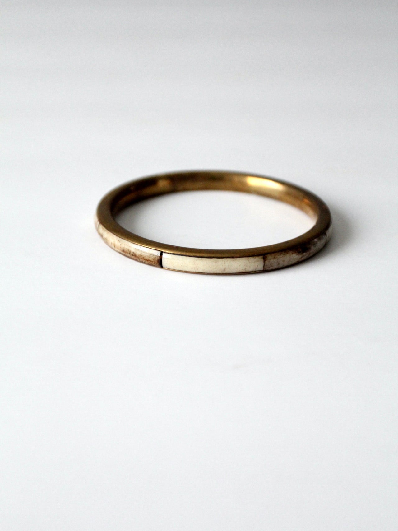 vintage brass & bone bangle