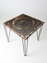 mid-century hairpin leg iron table