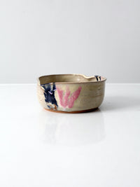 vintage heart shaped studio pottery bowl